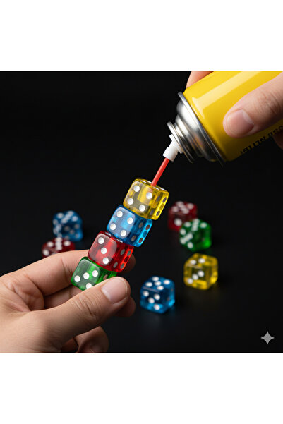 KdrElektronik Renkli Zar Şeklinde Jet Çakmak - Doldurulabilir, Rüzgar Geçirmez, Işıklı Figür gazlı çakmak