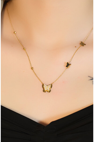 güneyler altın DORİKALI KELEBEK KOLYE 22 AYAR A080786