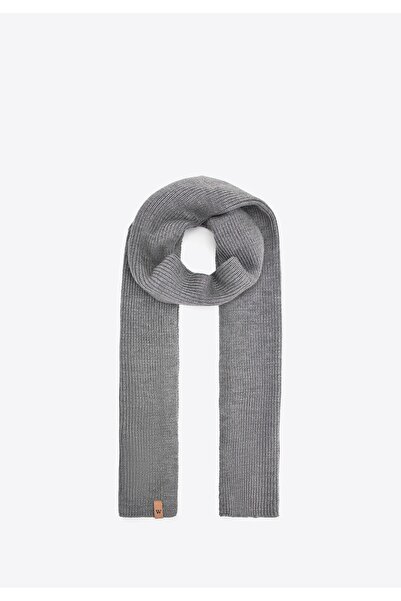Wittchen Men's Scarf with Logo Gray Wool