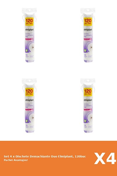 ELMIPLANT Set 4 x Dischete Demachiante Duo Elmiplant, 120buc