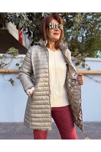 DenizEge Ιταλικό παλτό διπλής όψης Midi μπεζ