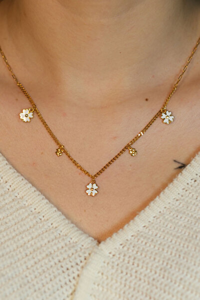 güneyler altın BEYAZ YONCA KOLYE 22 AYAR A074923