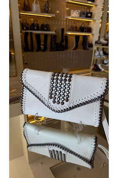 KRISTE BELL İthal Zımbalı Uzun Ve Kısa Askılı Cloutch Çanta