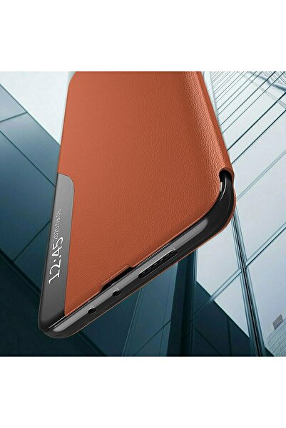 Techsuit Samsung Galaxy A51 4G Leather View Flip Book Case - Orange