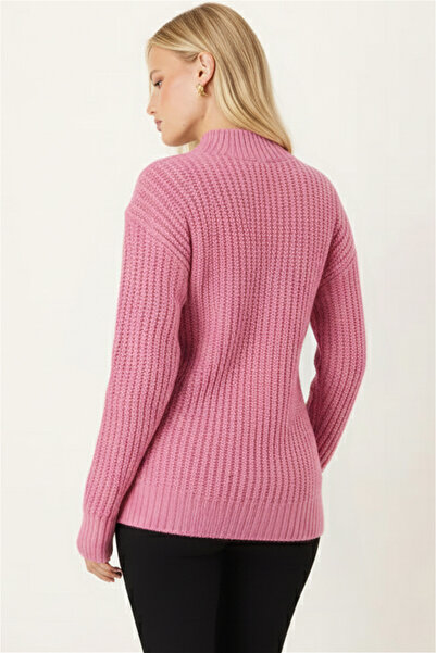 armonika Women's Pink Side Button Detailed Knitwear Cardigan Arm-26K136030