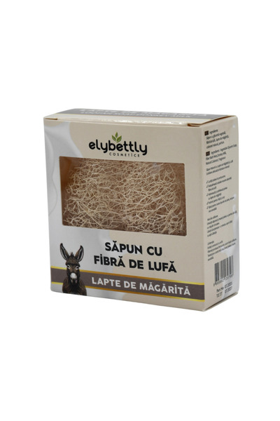 Elybettly Sapun cu Fibre de Lufa si Lapte de Magarita Exfoliant, Nutritiv si Revitalizant 100 g