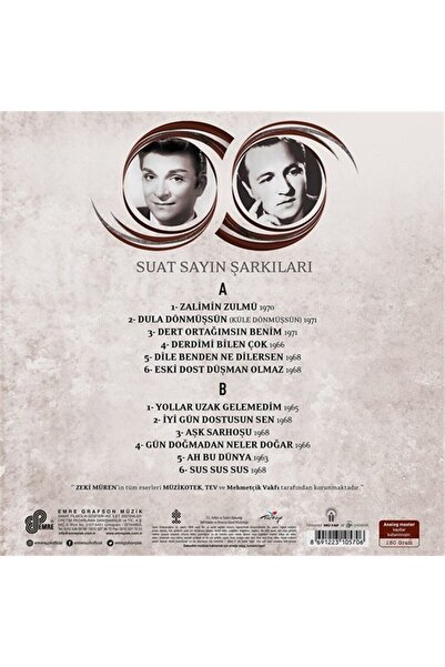 My Yonca Zeki Müren Suat Sayın Şarkıları Plak (LP) Orijinal Ambalajında