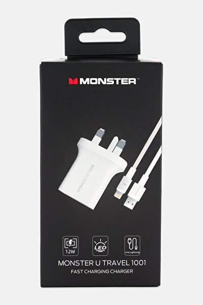 MONSTER U Travel 1001 Fast Charging Charger, White