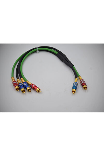 YSN SOUNDS Bakır Amfi Rca Kablosu 50cm - 2 Giriş 4 Çıkış Anfi Rca Kablosu - 5...