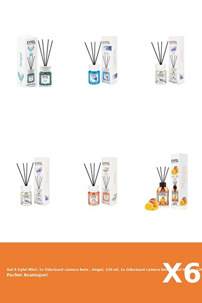 Eyfel Set 6 Mixt: 1x Odorizant camera bete , Angel, 120 ml, 1x Odorizant came...
