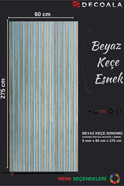 DECOALA MDF akustik duvar paneli beyaz keçe - Sonomo