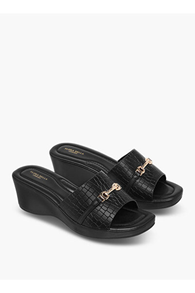 Flora Bella by Shoexpress Women Animal Textured Wedge Heel Slip-On Sandals