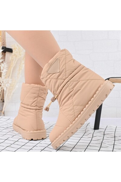 Tmall Women's boots,Made of faux leather with fur interior,TM1CD1031,Khaki