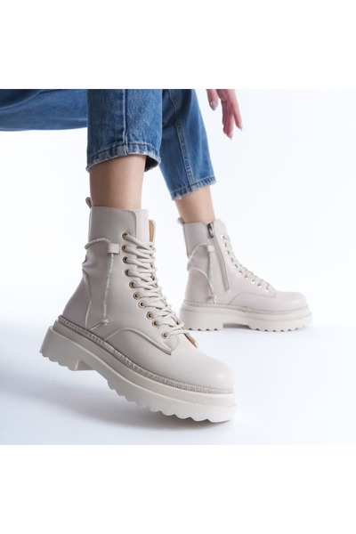 Ozzo Woman Taş aksesuarlı simli sarma taban postal