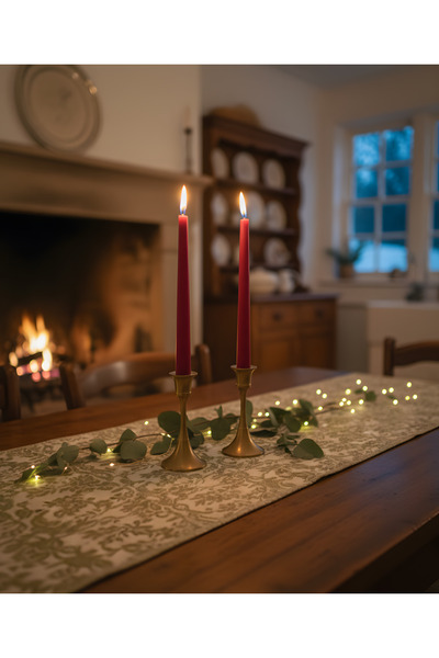 AY HOME 2'li Kırmızı Dekoratif Şamdan Mumu | Romantik Masa ve Ev Dekorasyonu ...