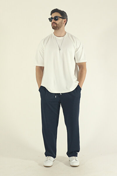 INFLUYENTE Ανδρικό φαρδύ παντελόνι oversized με χαλαρή εφαρμογή