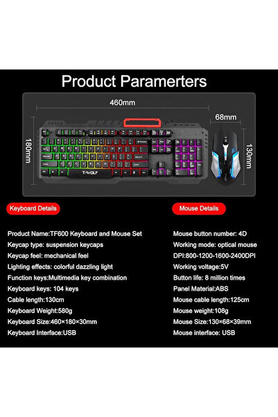 1way Gaming mouse and keyboard set