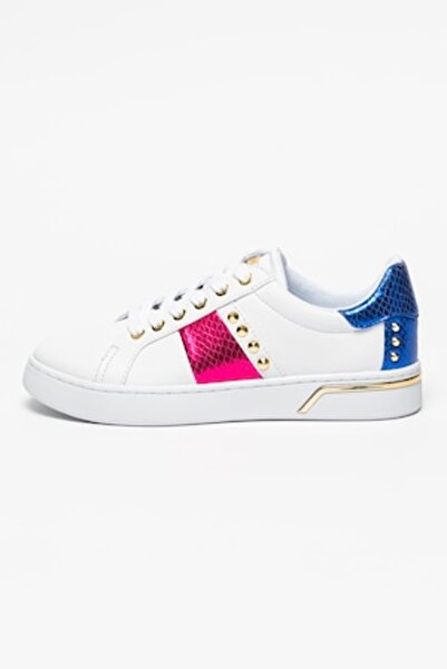 Guess - Faux leather sneakers with contrasting trims, White, EU 36