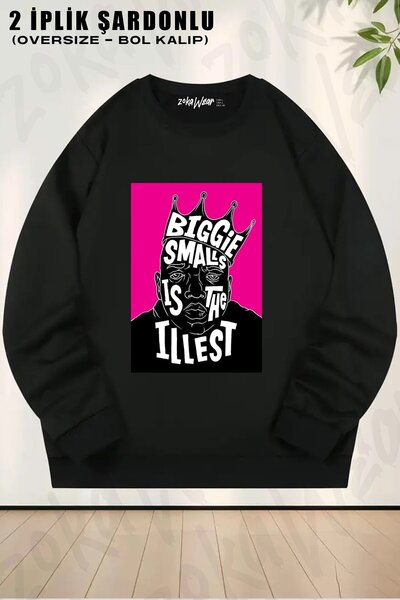 ZOKAWEAR Unisex Biggie The Notorious Bıg cu imprimeu supradimensionat guler r...
