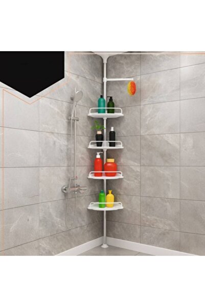 varioshop Raft telescopic de colt pentru dus, reglabil 240-310 cm, 4 rafturi,...