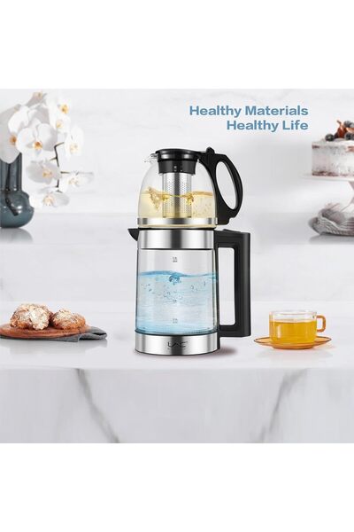 Cookchen Glass Electric Kettle 2-in-1 Hot Water Boiler, 2.2L, 1500W, Warming Function