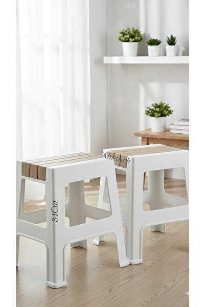 abnturk 34Cm Yüksekliğinde Lambiri Model Çok Amaçlı Şık Bej Detaylı Kaydırmaz...