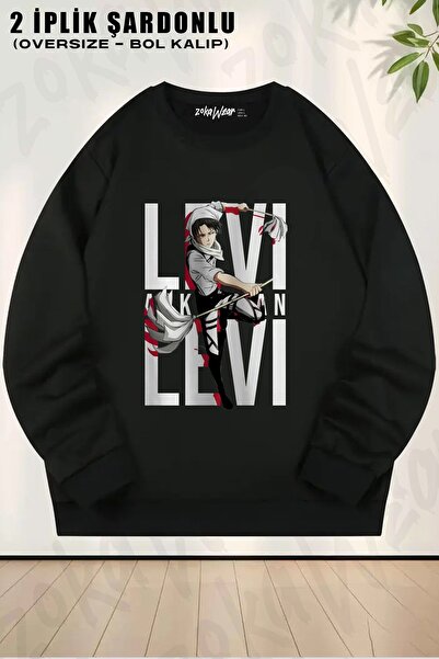 ZOKAWEAR Unisex Attack On Titan Levi Ackerman Anime 4 cu imprimeu supradimens...