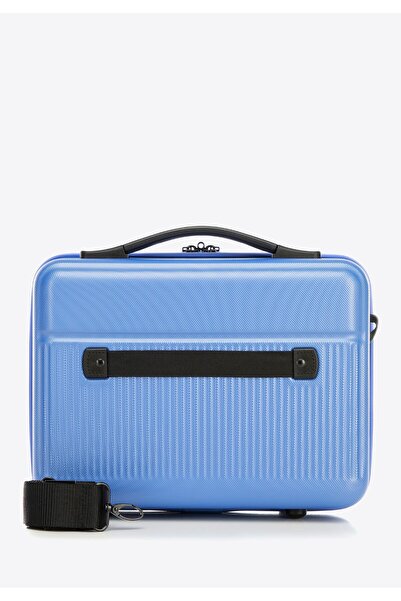 Wittchen Geantă cosmetică de călătorie pentru femei din ABS cu dungi verticale, albastră, ABS albastru