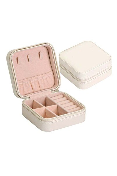 The comprehensive house صندوق مجوهرات صغير محمول للسفر - بيج