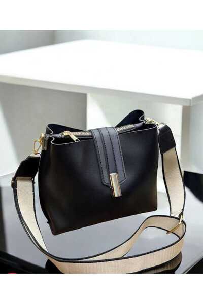 Efe Kesme Deri 3 Bölmeli Tek Fermuarlı Astarlı Kilit Aksesuarlı Kadın Omuz Ça...