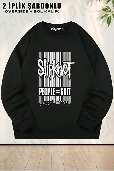 ZOKAWEAR Унісекс Slipknot, People=shit, Rock з принтом Oversize Світшот з велосипедним коміром