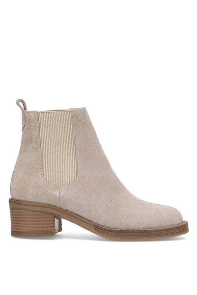 Ayakkabı Fuarı Elit Evelindra Kadın Hakiki Süet Deri Chelsea Bot Bej