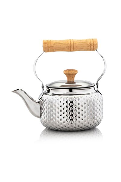 cc bin shihon Steel teapot/pot with pomegranate seeds, wooden handle, 600ml