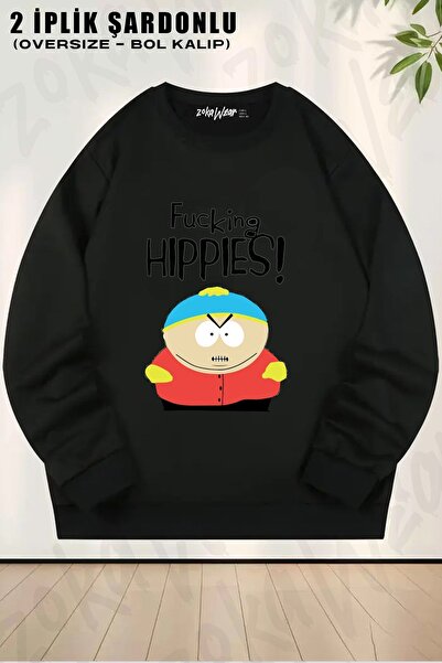 ZOKAWEAR Unisex F King Hippies Eric Cartman Printed Oversized Crew Neck Sweat...