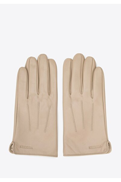 Wittchen Men's Insulated Gloves Made of Leather, Beige, Leather