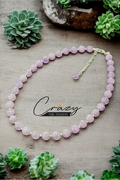 CRAZY TAKI TASARIM 8 MM FASETLİ LAVENDER AMETİST & HEMATİT DOĞALTAŞ 925 AYAR ...
