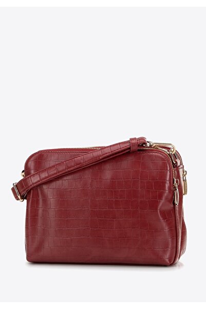 Wittchen Women's Messenger Bag made of croco -leather, three-compartment, red...