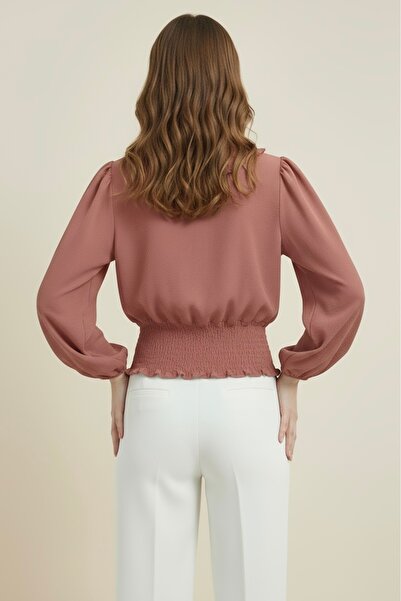 Store Beli Lastikli Bebe Yaka Bluz