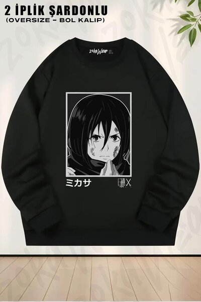 ZOKAWEAR Unisex Attack on Titan Mikasa Ackermann anime cu imprimeu supradimen...