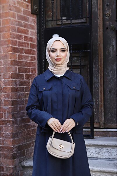 NİSUM MODA Suede Skirt Suit with Pocket Detail