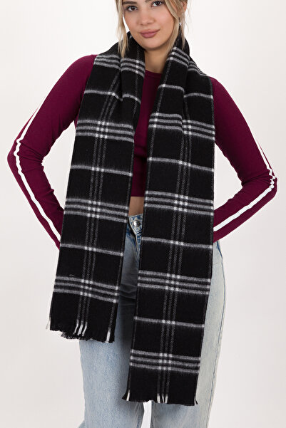 Histakı Women's Plaid Pattern Cotton Woven Shawl Scarf 70*190