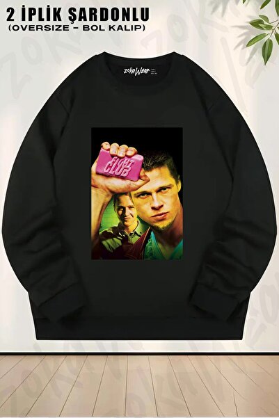 ZOKAWEAR Φούτερ με λαιμόκοψη Unisex Fight Club με τύπωμα oversized