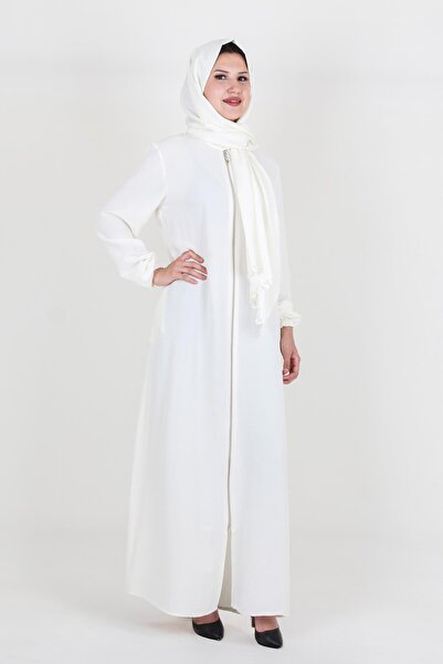 Nisrina Collection Arlina Uzun Şallı Fermuarlı Pamuk Aerobin Namaz Elbisesi