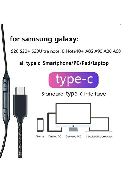 Zen Store BLACK A34 USB C Headphones Type C Earphones