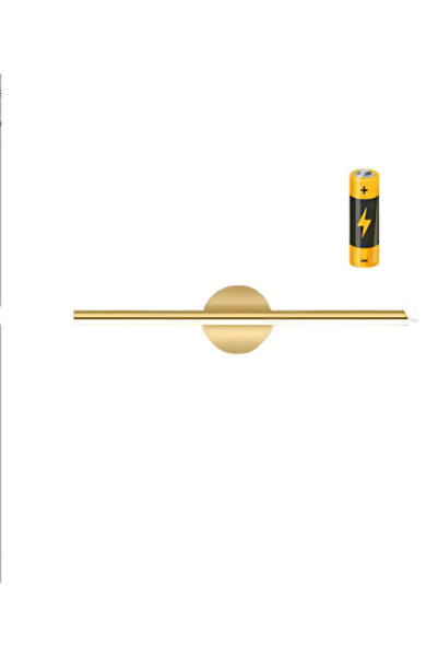 Natiorj Kablosuz Eskitme Tak Çalıştır Ledli Pilli Aplik Banyo Tablo Ayna Siyah Pil Dahildir Salon Yatak Oda