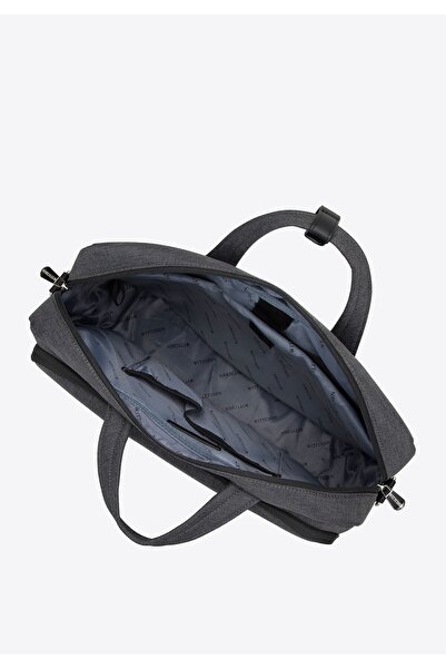 Wittchen Men's 15.6" Laptop Bag with -leather Trim, Black, Black Polyester