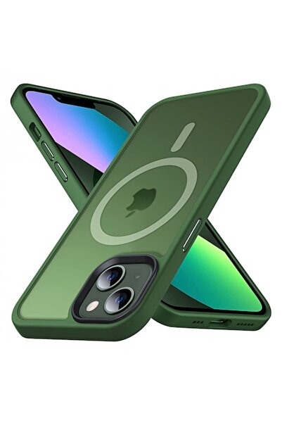 TYBO Husă de protecție pentru iPhone 12/12 Pro, compatibilă cu MagSafe, hibridă, rezistentă la șocuri, verde