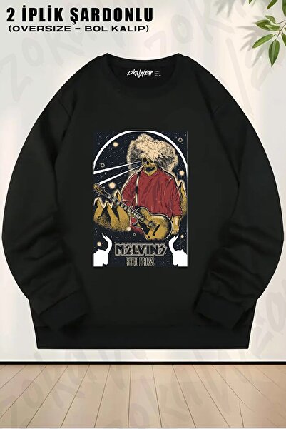 ZOKAWEAR Φούτερ Unisex Melvins Redd Kross με τύπωμα oversized με λαιμόκοψη