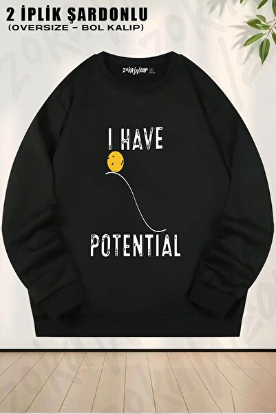 ZOKAWEAR Unisex Fizică Potențial Energetic cu imprimeu supradimensionat guler rotund Swea tricou