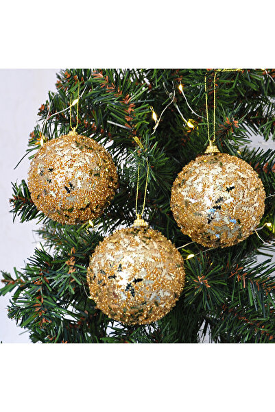 EXİZTİCARET 8cm Christmas Tree Decoration Ball 3-Piece Pvc Box-Model 6